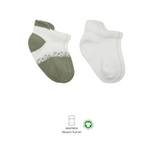 2'li Penye Sneakers Çorap Bs20105 Nil Ekru Renkli Çok Renkli