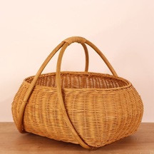 Bohem Large Boy Piknik Sepeti, Brunch Sepeti, Dekoratif Sepet, Iskandinav, Modern, Rattan