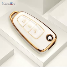 Ford Focus 3 3.5 Aksesuar Anahtar Kılıfı Beyaz-gold