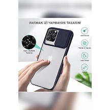 Apple iPhone 13 İle Uyumlu Kapak Lensi Açılır Kapanır Kamera Korumalı Kılıf - Siyah