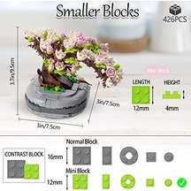 Bonsai Ağacı Sukulent/sakura Saksı Bitki Yapı Blokları Seti, Hediyeler İçin Yapay Çiçek İnşaat Kitleri, Yetişkinler/gençler İçin Kendin Yap Buket Yapı Tuğlaları Sakura 20beyazcipso
