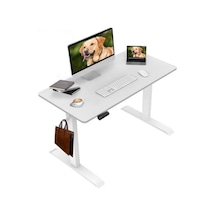Adornist - Yüksekliği Ayarlanabilir Ergonomik Bilgisayar & Çalışma Masası - Tek Motorlu 2 Hafızalı Beyaz, 120 60 120x60