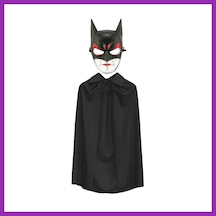 Bezos Batman Maskesi Cat Woman Ve Batman Pelerini 90 Cm Siyah Renk Set Bty Diğer
