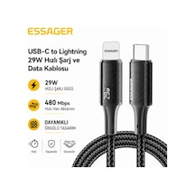 Essager Usb-c To Lightning 29w Hızlı Şarj Ve Data Kablosu 480 Mbps Veri Aktarımı, Dayanıklı Örgülü Kablo 1 Metre