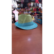 Çocuk Fötr Şapka Unisex Model Renkli Yazlık Paper İplik 54 Cm