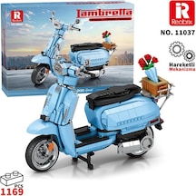 Reobrix Creator 11037 Retro Scooter Lambretta V200 Special Mavi Yaratıcı Yapı Blok Seti Building Blocks - 1169 Parça