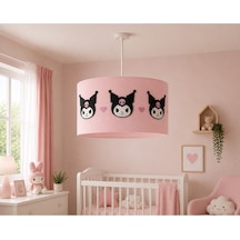 Kuromi Bebek Odası Avizesi El Yapımı Çocuk Odası Aydınlatma 30x20 Cm Lila Siyah Dekoratif Avize Mor
