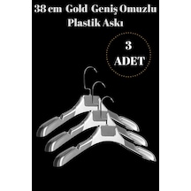 Ceket Askısı Gümüş Plastik Kıyafet Takım Elbise Askısı 3 Adet Diğer