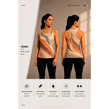 Beydex Bisiklet Yaka Desenli Sıfır Kollu Standart Kalıp Kadın Spor Atlet Metalik