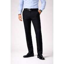 Classics Men Caserta Klasik Fit Likralı Erkek Kanvas Pantolon - 7516 Siyah