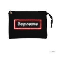 Zepplin Giyim Supreme Neon Clutch Astarlı Cüzdan El Çantası