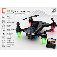 C19s Akıllı Drone Göz Alıcı Led Işıklı Yörünge Uçuş Wifi Cam Telefondan Kontrol Elektirikli Kamera 90 Derece Kamera Ayarı Sabit Uçuş