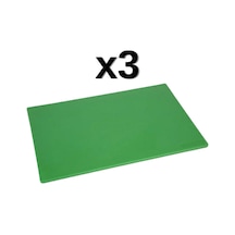 3'lü Türkay 40x25x2 Cm Polietilen Kesme Tahtası Kesim Levhası Yeşil 4719