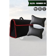 Alfa Romeo 33 Uyumlu Siyah Renk Bagaj Çantası Koltuk Yastığı Lüks Model