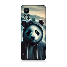 İnfinix Hot 11s Uyumlu Kapüşonlu Panda Yalnızlığı Desenli Silikon Kılıf Çok Renkli