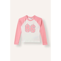 Defacto Bisiklet Yaka Baskılı Reglan Uzun Kollu Tişört Kız Çocuk I2304a826aupn440 Pembe-pn440