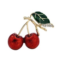 Sevimli Kiraz Taklidi Yaprak Emaye Canlı Canlı Kiraz Broş Renk Pin Şal Eşarp Yaka Rozeti Kırmızı - Yeşil Sevimli Kiraz Taklidi Yaprak Emaye Canlı Canlı Kiraz Broş Renk Pin Şal Eşarp Yaka Rozeti Kırmızı - Yeşil