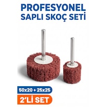50x20 + 25x25 Mm Saplı Skoç Seti 2 Adet Matkap Ucu Temizleme Ve Parlatma Mopu
