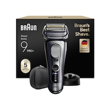 Braun Series 9 Pro+ Erkek Elektrikli Tıraş Makinesi, 5+1 Ultra İnce Bıçaklar, Elektrikli Tıraş Makinesi, 60 Dakika Pil Ömrüne Sahip Tıraş Makinesi, Şarj Standı, Islak Ve Kuru Tıraş Makinesi, Almanya'da Üretilmiştir, 9617si, Gümüş
