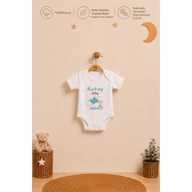 Pia Baby %100 Pamuk İsme Özel Erkek Bebek Kısa Kollu Alttan Çıtçıtlı Body Zıbın Organik Baskılı Bebek Hediyesi 2069ba9x Ekru