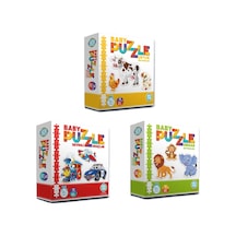 3 Lü Baby Puzzle Seti Çiftlik, Orman, Sevimli Araçlar