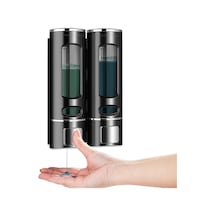 Dln Shop 2 Adet Siyah Sıvı Sabunluk Plastik 400 Ml Duş Jeli Şampuan Şişesi Oteller, Banyo, Mutfak D-52 Siyah