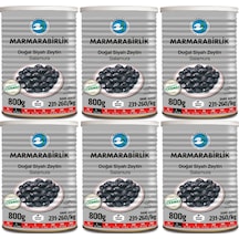 Marmarabirlik Doğal Salamura 231-260 KB L Siyah Zeytin 6 x 800 G