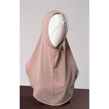 Hürrem Bone Bej Pratik Hazır Geçmeli Genç Tesettür Bone Sandy Kumaş Düz Hijab 2312 12 Bej
