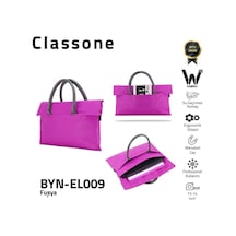 Classone Byn-el009 Wtxpro Su Geçirmez Kumaş 13-14 İnch Bayan Laptop, Notebook, Apple Uyumlu MacBook Air El Çantası- Tote Bag- Fuşya