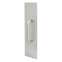 Prime Line Ürünler J 4640 Kapı Pull Plaka İle Yuvarlak Sap, 4-inç X 40,6 Cm, Saten Alüminyum