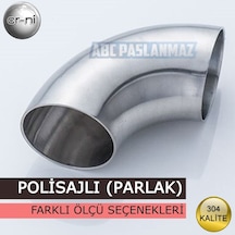 Paslanmaz Krom Patent Dirsek Parlak (Polisajlı) 304 Kalite