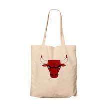 Chicago Bulls Logo Krem Kanvas Bez Çanta Krem