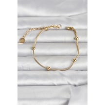316l Çelik Gold Renk Top Zincirli Kadın Bileklik - Özel Seri Bzs000000000142 Altın