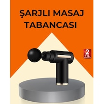 Şarjlı Kas Masaj Aleti 6 Kademe 4 Başlık Derin Doku Ems Titreşim Sporcu Masaj Tabancası Siyah