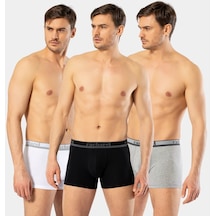 Cacharel Cacharek Erkek 3'Lü Boxer 1337 Beyaz-Gri-Siyah