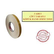 Çift Taraflı Köpük Bant Havana-beyazı 18mmx20mt