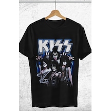Kiss Baskılı T-shirt, Unisex Rock Metal Müzik Temalı Tişört 001