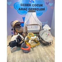 Yeni Doğan Grand Plus Bebek Çeyiz Seti Bebek Arabası Puset Örtüsü Beşik Mama Sandalyesi...