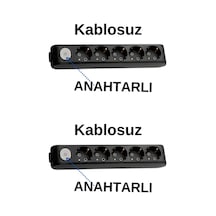 Viko 5'li Beşli Priz Topraklı Anahtarlı Klemensli Kablosuz Siyah 2 Adet