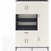 Hyperion Dolap 10 Raflı Tek Çekmeceli 6 Kapaklı 132x44x195 Antrasit-aytaşı/aytaşı Aytası/aytası