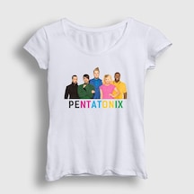 Presmono Kadın Band Pentatonix T-shirt Beyaz