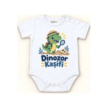 Babylimon Dinozor Kaşifi Beyaz Kısa Kollu Çıtçıtlı Bebek Zıbını Beyaz - Dinozor Kaşifi - 928161951 Beyaz - Dinozor Kaşifi