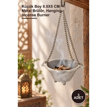 3 Adet Metal Askılı Tütsü Brülörü Küçük Boy 8.5x5 Cm Metal Brülör, Hanging Incense Burner