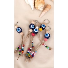 Nazar Boncuk Anahtarlık 5 Adet Kötü Göz Kovucu Hand Made Nazarlı Araba Süsü