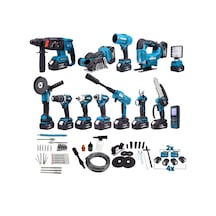 Dawreek Dwecd24 Akülü 13lü Set 36v 4ah Led Işık+şarjlı Hilti+şarjlı Spral+somun Sıkma+13mmçelik Mandrenli Matkap+şarjlı Testere Bağ Makası+şarjlı Dekupaj+lazer Metre+oto Yıkama+çok Fonksiyonlu Avuç Taşlama+turbo Fan+torklu Vidalama