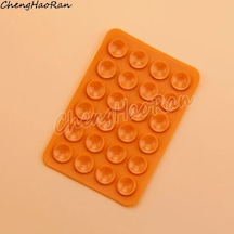 Goldenqian 2 Adet Çift Taraflı Silikon Vantuz Arka Etiket Vantuz Cep Telefon Braketi Kaymaz Braket Sabit Ped Aksesuarları Orange Orange