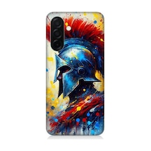 Samsung Galaxy A56 Uyumlu Kızıl Miğferli Savaşçı Desenli Silikon Kılıf Çok Renkli