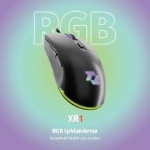 Section Xr1 Kablolu Oyuncu Mouse, 12800 Dpı, Rgb Aydınlatma, 6 Tuş, Ergonomik Tasarım, Pc Ve Laptop Uyumlu, Gaming Fare Siyah