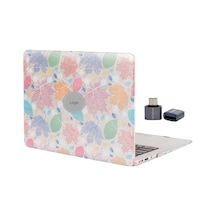 Macbook Air M1 Kılıfı A2337 A2179 A1932 Uyumlu 13.3 İnç Premium Vinleks Deri Kaplama Pastel Yaprak Desenli Hard Case Sert Kapak İnce Hafif Koruyucu Kılıf