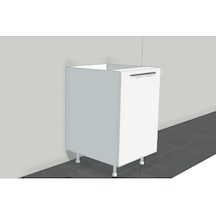 55 Cm Tek Kapak Mutfak Alt Dolabı